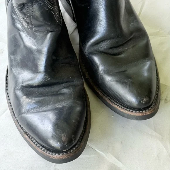 Golden Retriever Black Leather Cowboy Boots - Picture 7 of 13